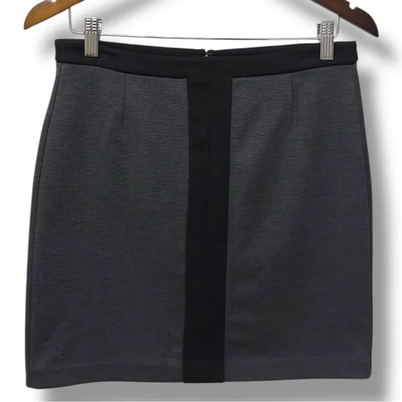473 Laundry by Shelli Segal | NWOT $98 Charcoal Contrast Trim Skirt (Size 6) - Picture 4 of 12